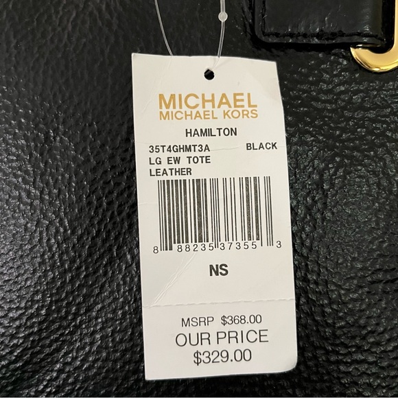 Michael Kors Hamilton Large Pebble Grain Black Leather EW Tote Retail $3… - Picture 11 of 13
